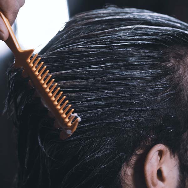 Combing wet hair