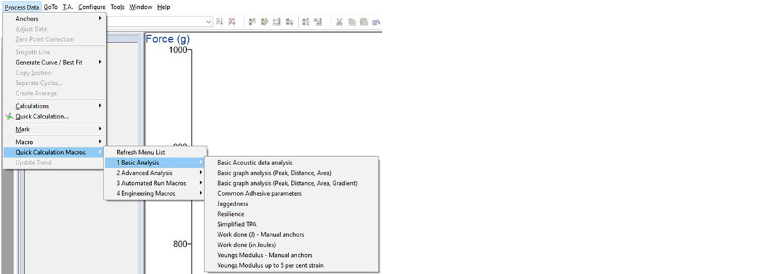 Data analysis path in Exponent Connect software